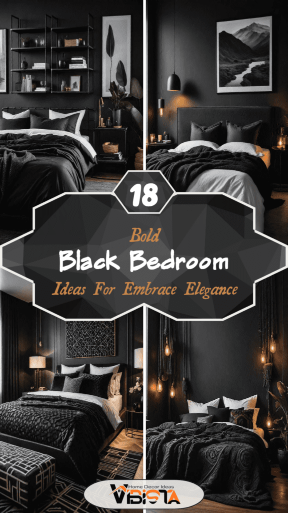 18 Bold Black Bedroom Ideas: Embrace Elegance 2 18 Bold Black Bedroom Ideas Embrace Elegance