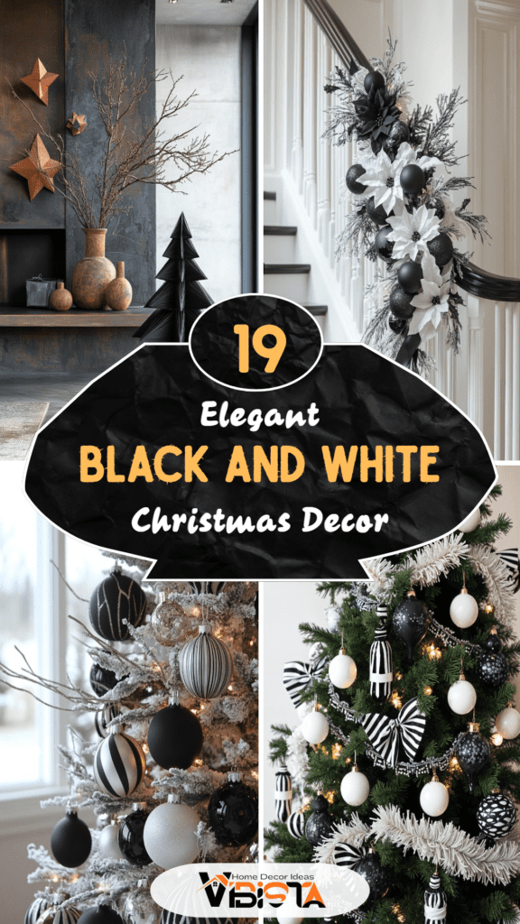19 Elegant Black and White Christmas Decor Ideas 2 19 Elegant Black and White Christmas Decor Ideas