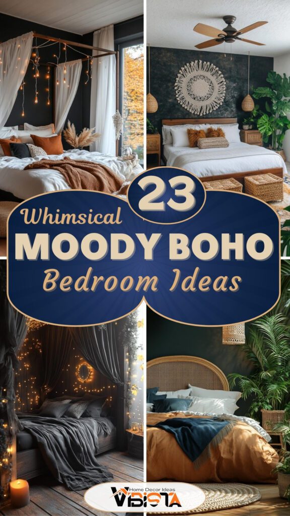 23 Whimsical Moody Boho Bedroom Ideas to Copy