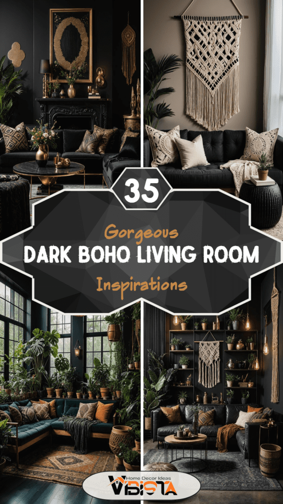 35 Gorgeous Dark Boho Living Room Inspirations