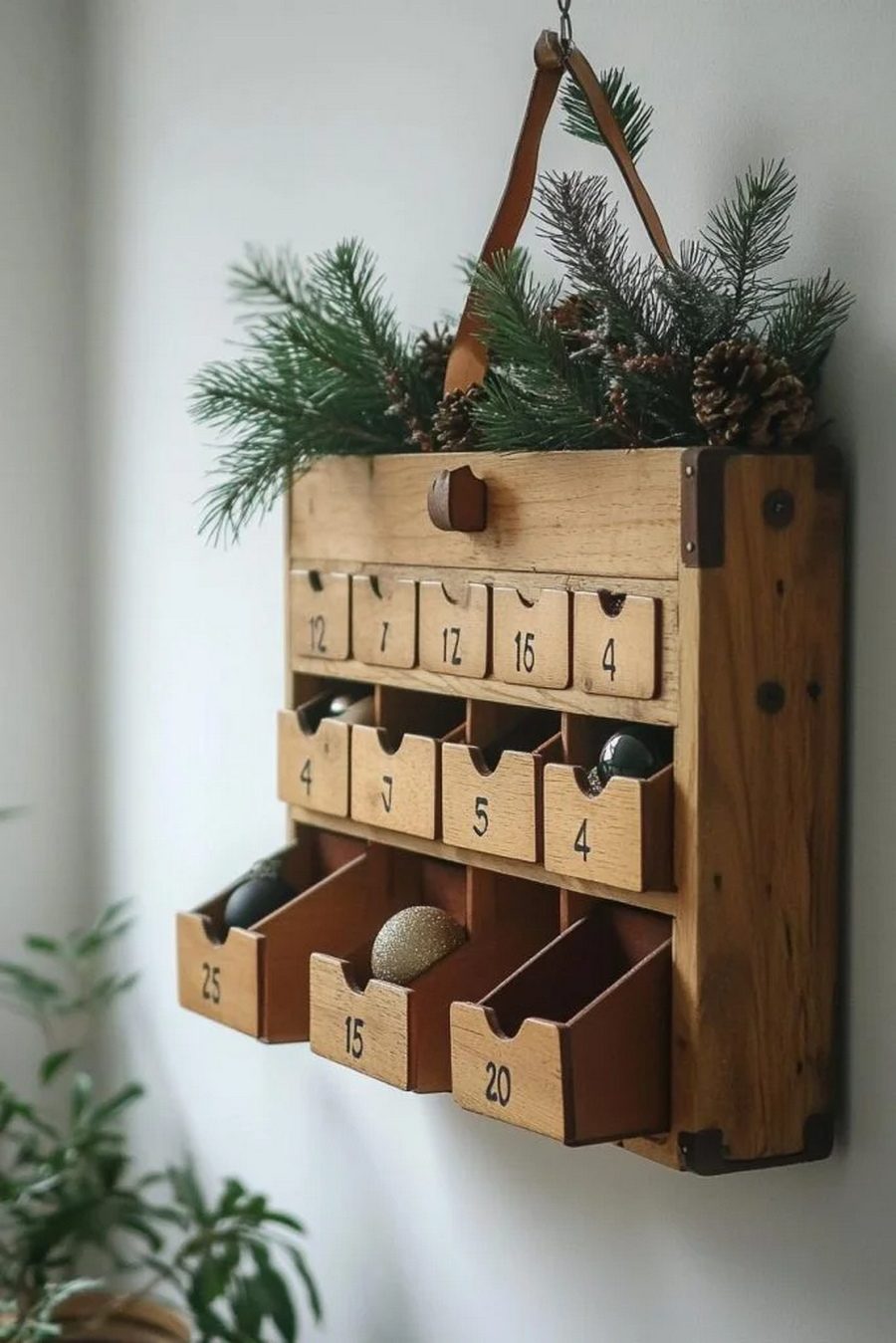20 Minimalist Christmas Decor Ideas You’ll Love in 2025 15 6. Countdown with Wooden Advent Drawers