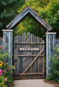 9. Rustic Farmhouse Welcome Gate