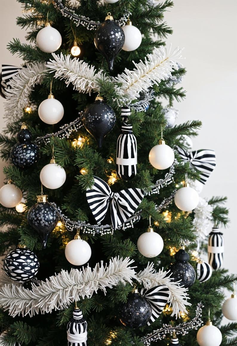 19 Elegant Black and White Christmas Decor Ideas