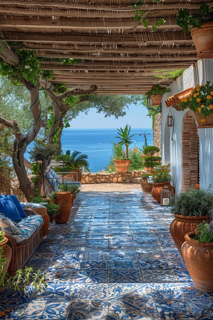 15 Stunning Pergola Patio Ideas You’ll Fall In Love With 23 11. Mediterranean Patio Escape Ideas-0