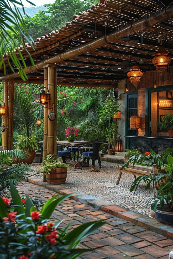19 Unique Patio Roof Extension Ideas For A Stunning Backyard 15 5. Tropical Patio Roof Extensions-0