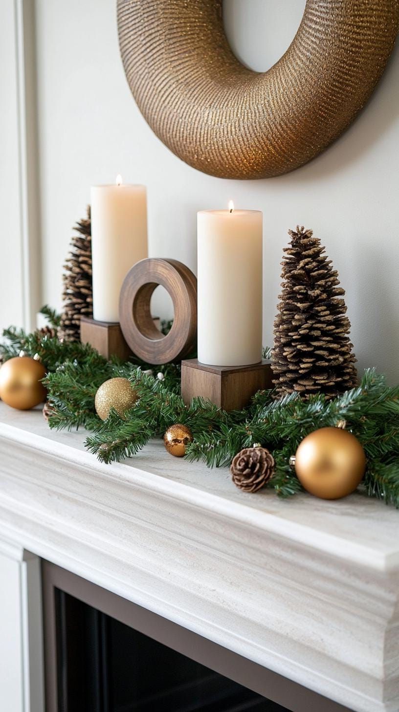 19 Best Winter Mantle Decor Ideas To Cozy Up Your Home In 2025 36 14. Modern Geometric Mantle Decor-1