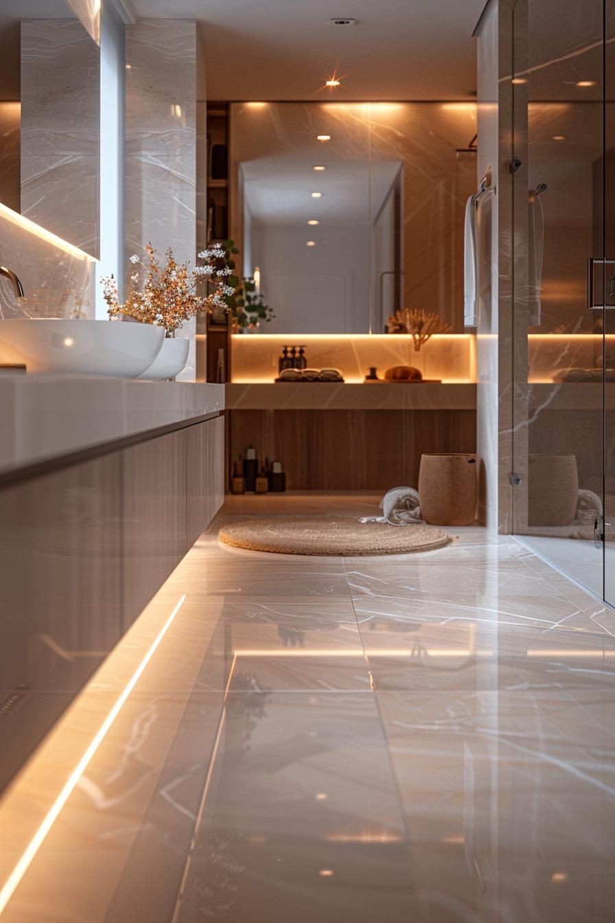 1. Sleek Floating Vanity Units with LED-0