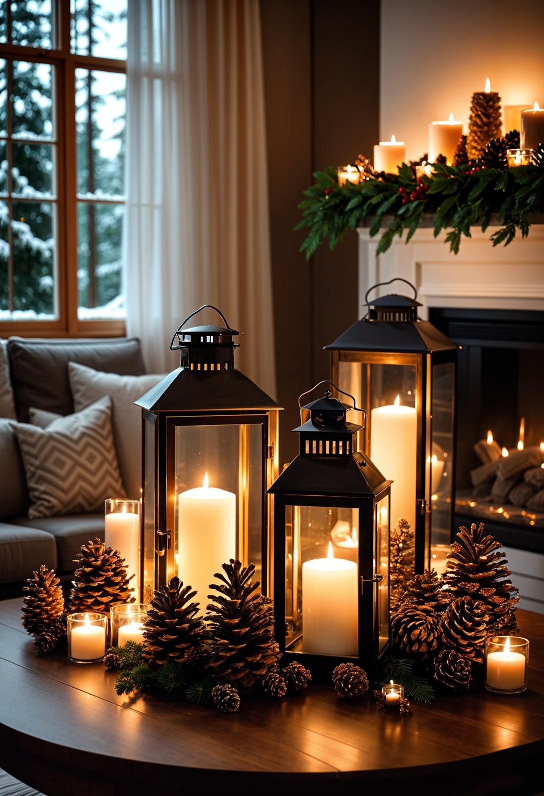 8. Cozy Candlelit Holiday Lantern Display-1