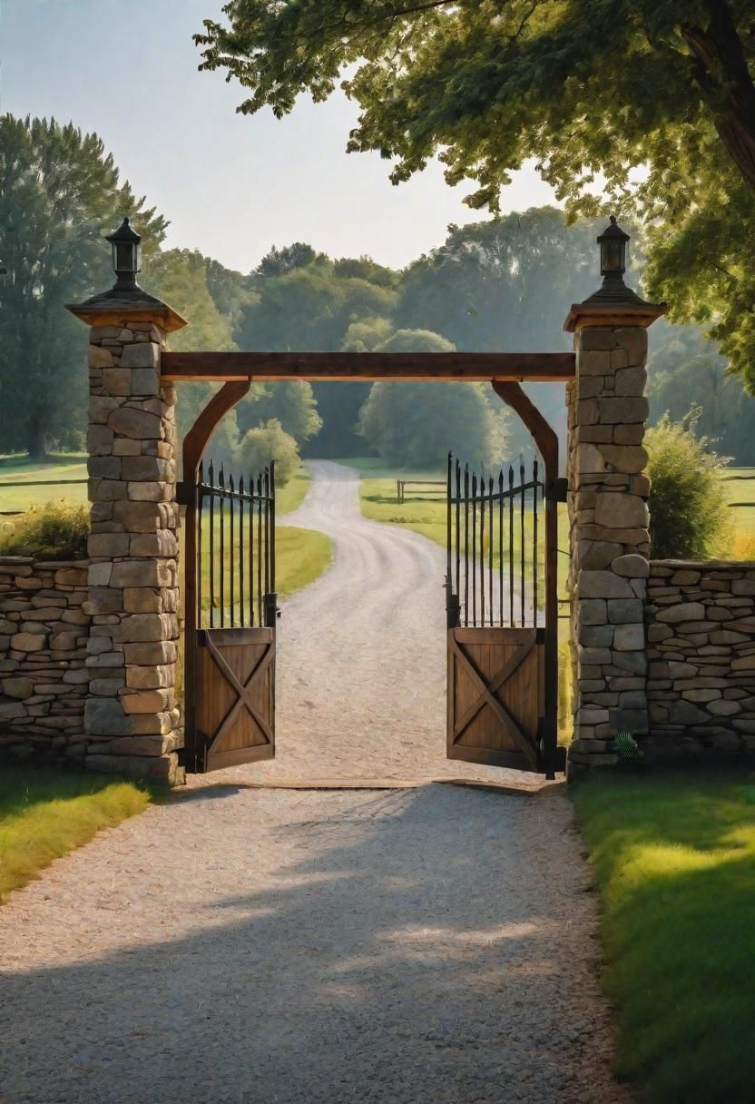 19 Inspiring Farmhouse Gate Ideas for Charming Entrances 23 15. Rustic Gate with Swing Doors-0