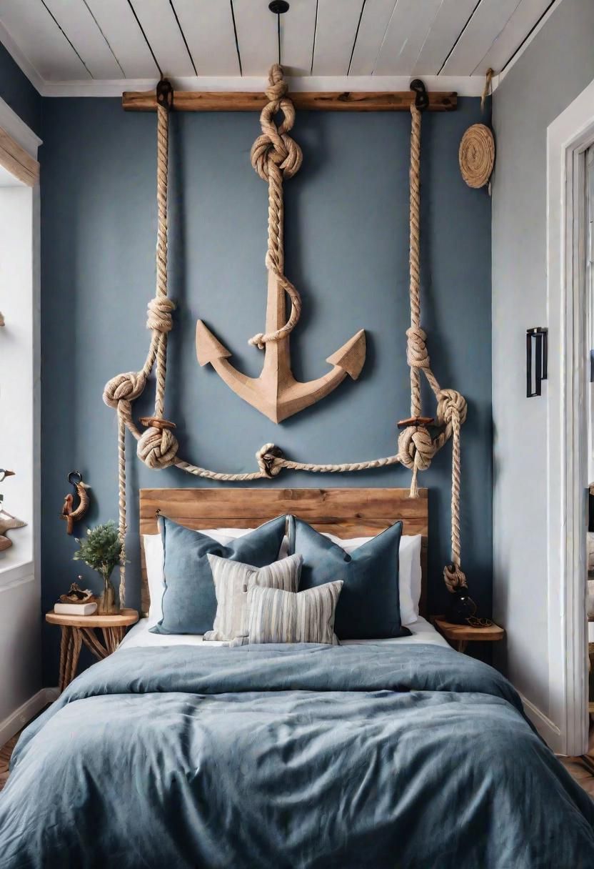 43 Relaxing Coastal Bedrooms for Breezy Retreats 20 18. Nautical DIY Bedroom Decor-0
