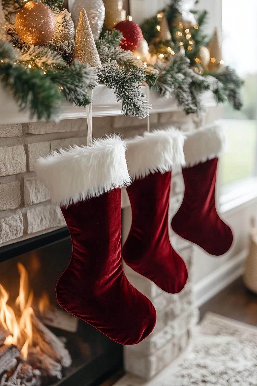 3. Festive Red Velvet Stockings-1