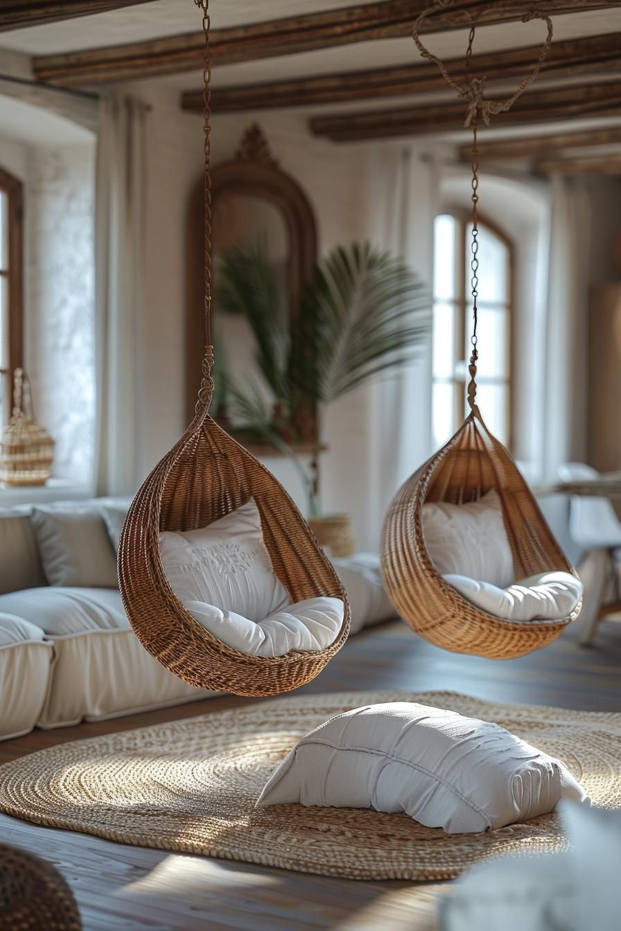 15 Chic Neutral Coastal Living Room Ideas You Will Love 22 9. Coastal Living Rattan Chairs-1