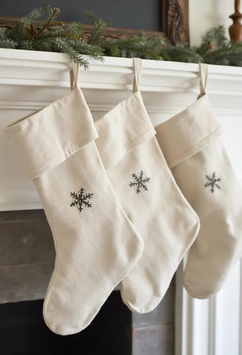 20 Minimalist Christmas Decor Ideas You’ll Love in 2025 27 11. Simple Embroidered Linen Stockings-0