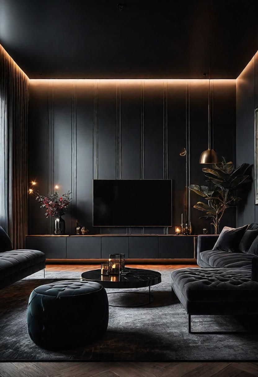 49 Modern Living Room Ideas: Create a Contemporary Haven 22 17. Dramatic Dark Living Room Inspiration-0