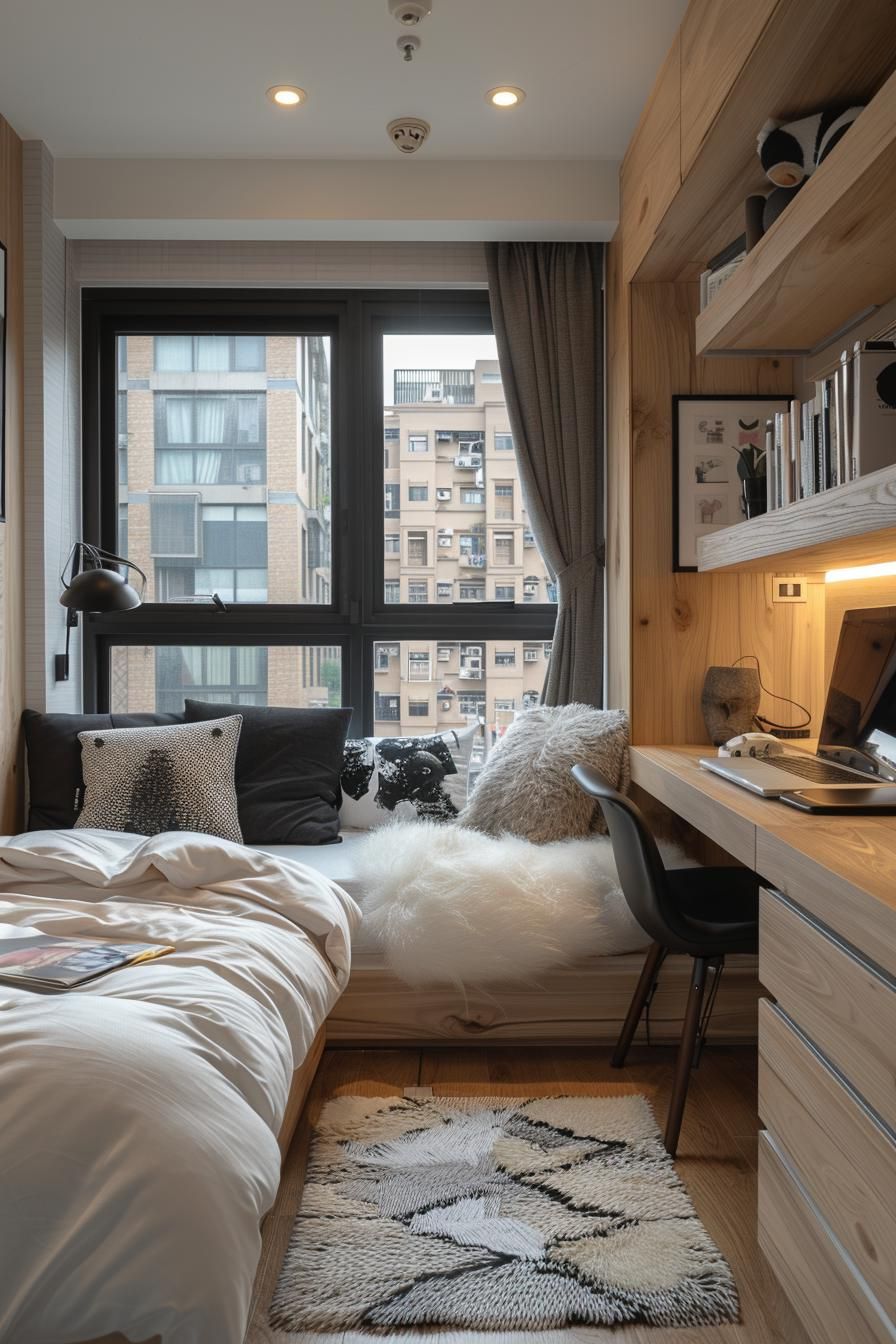 1. Chic Monochrome Dorm Decor-0