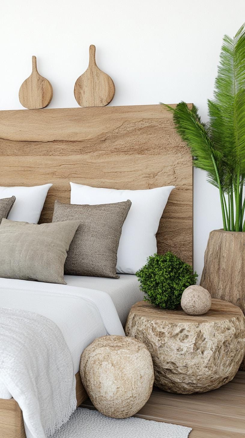 21 Modern Bedroom Ideas For Your 2025 Makeover 47 14. Tranquil zen with natural materials, bamboo features, and calming green tones-1