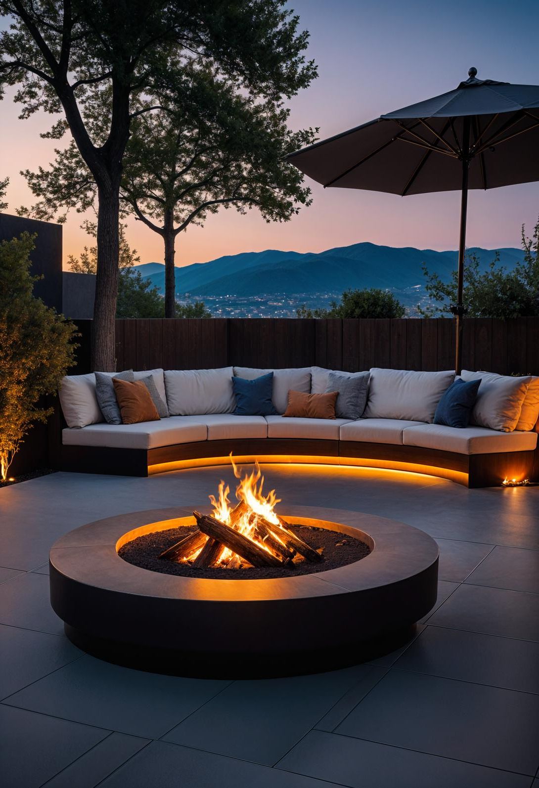 1. Modern Sunken Fire Pit Setting-2