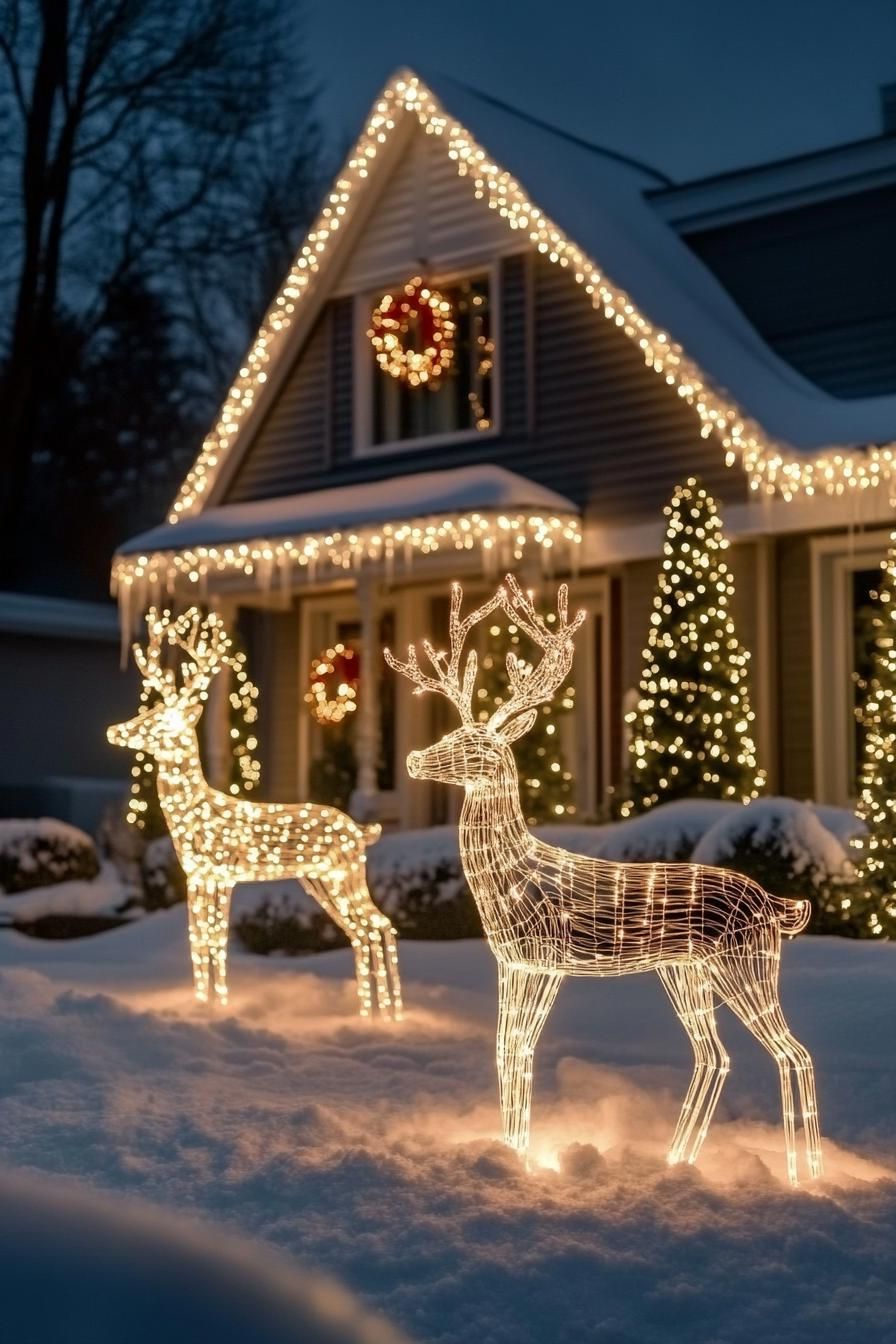 6. Reindeer Yard Light Display Ideas-1