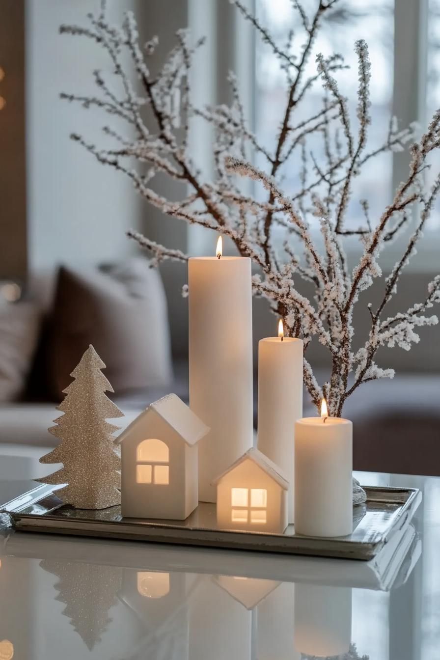20 Minimalist Christmas Decor Ideas You’ll Love in 2025 50 20. Modern Candle Display Ideas-1