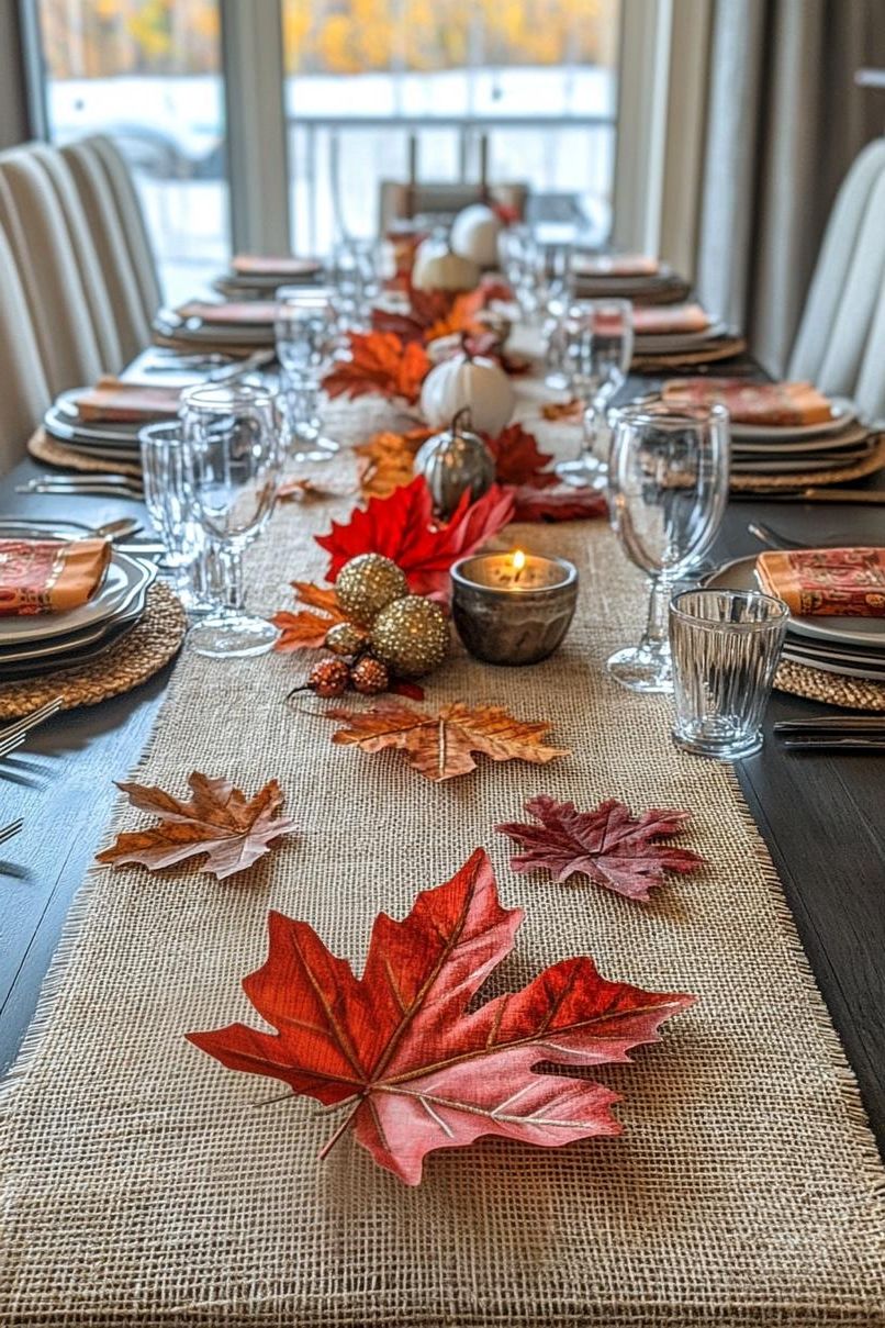 15 Cozy Fall Decor Ideas for Your Home 21 7. Autumn Elegance Table Runner-1
