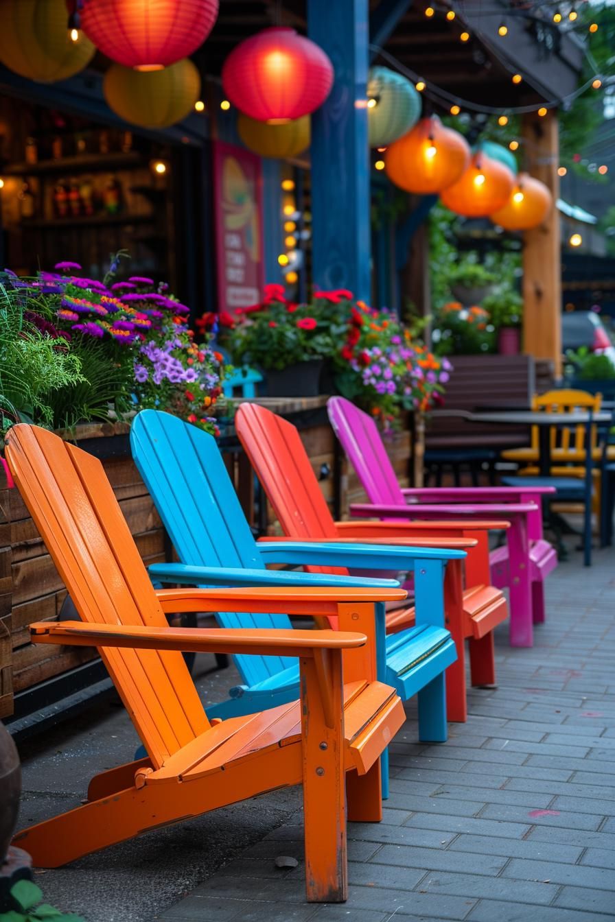 19 Trendy Patio Furniture Ideas for Chic Outdoor Spaces 15 8. Vibrant Custom Adirondack Chair Styles-0
