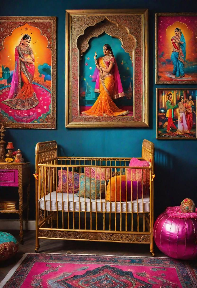 61 Dreamy Nursery Room Inspirations: From Cozy Corners to Whimsical Themes 64 42. Bollywood Boudoir Glamour-0