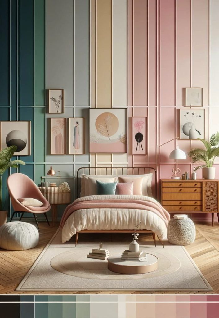 12 Enchanting Mid-Century Modern Bedroom Color Palettes for Dreamy Interiors 24 mid-century modern bedroom color palettes