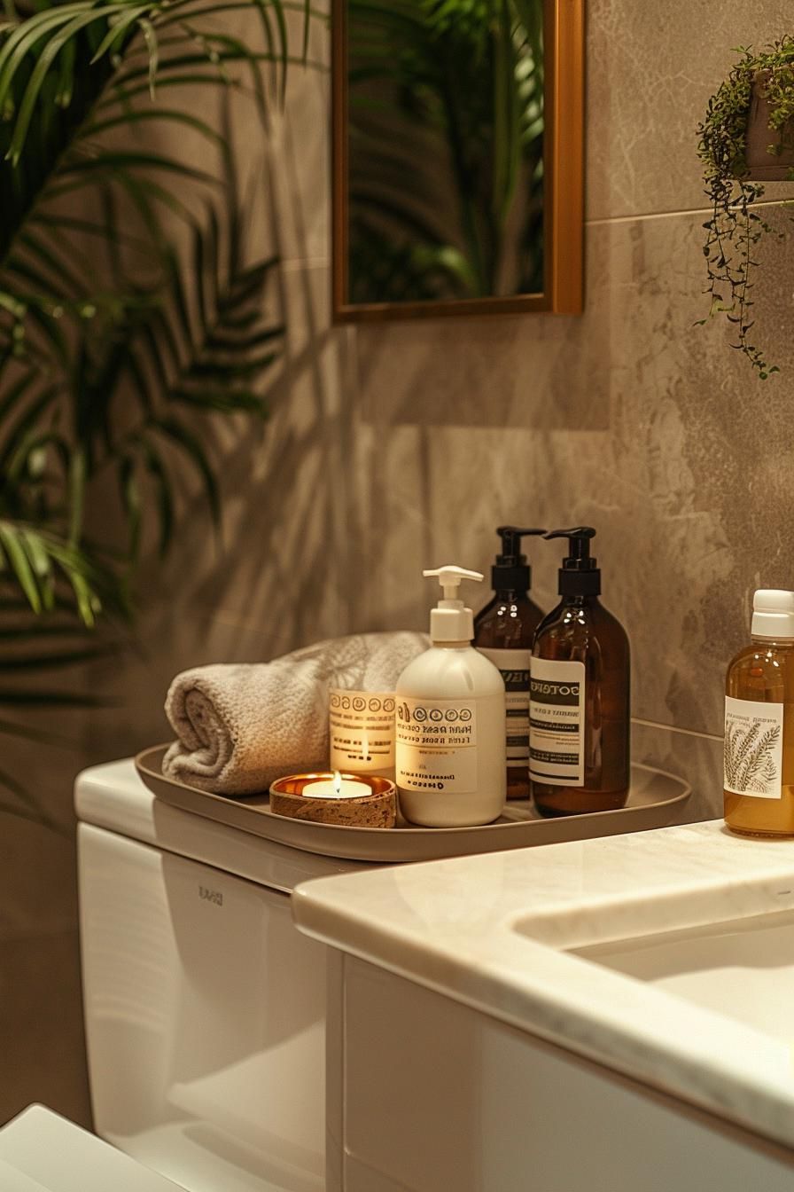 9. Toilet Tank Tray Storage Ideas-0