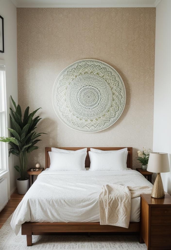 35 Stunning Bedroom Accent Walls For A Cozy Makeover 31 14. Mandala Accent Wall Guide-1