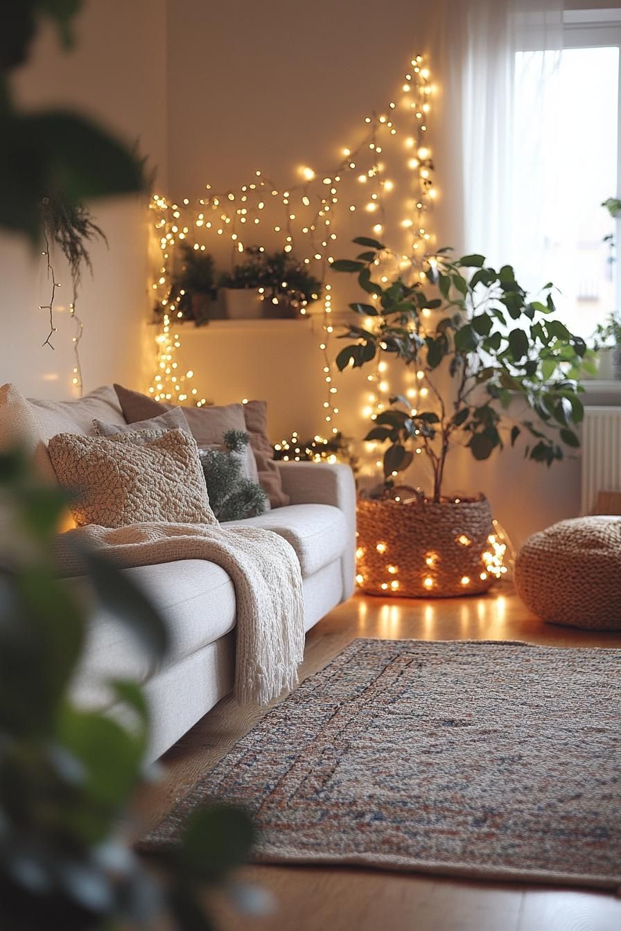 14. Festive Indoor Plant Lighting Display-1
