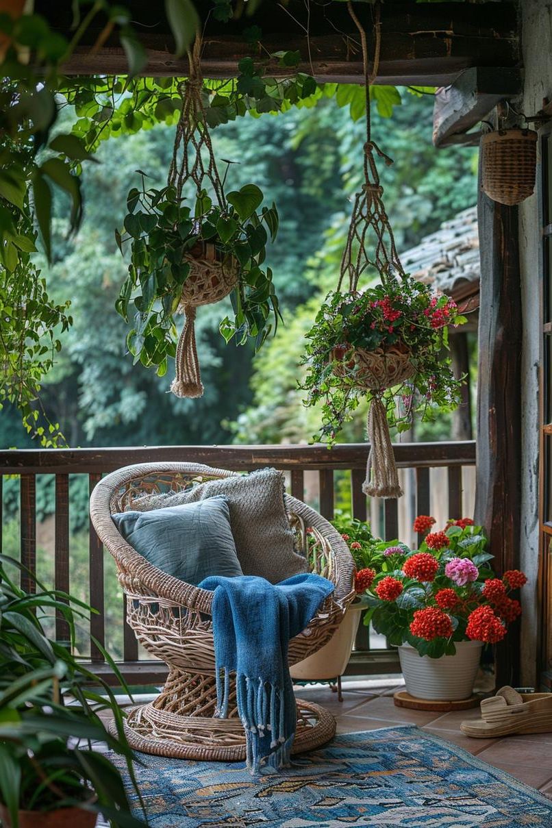 15 Budget-Friendly Small Patio Ideas You’ll Love 14 6. Budget-Friendly Hanging Macrame Planters-1