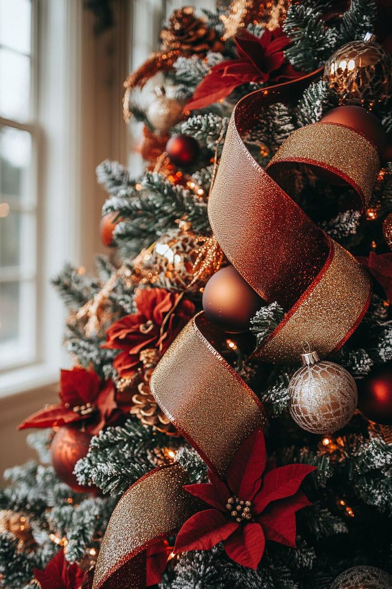 15 Gorgeous Luxury Christmas Decor Ideas To Elevate Your Home 27 9. Ribbon Tree Ornaments Collection-0