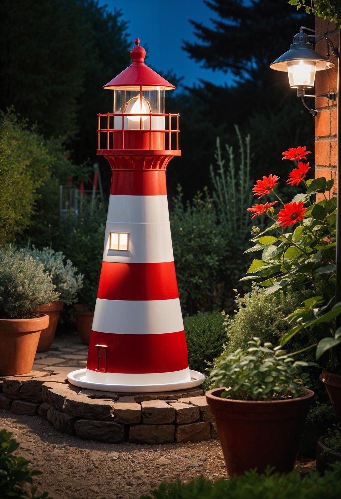 41 Stunning Garden Decor Ideas for an Aesthetic Backyard 5 2. Terracotta Pot Lighthouse Project-0