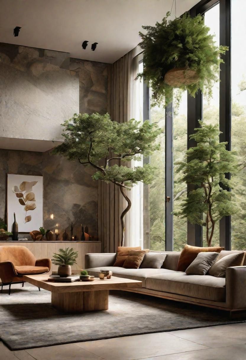 49 Modern Living Room Ideas: Create a Contemporary Haven 31 24. Nature-Inspired Contemporary Living Room-0