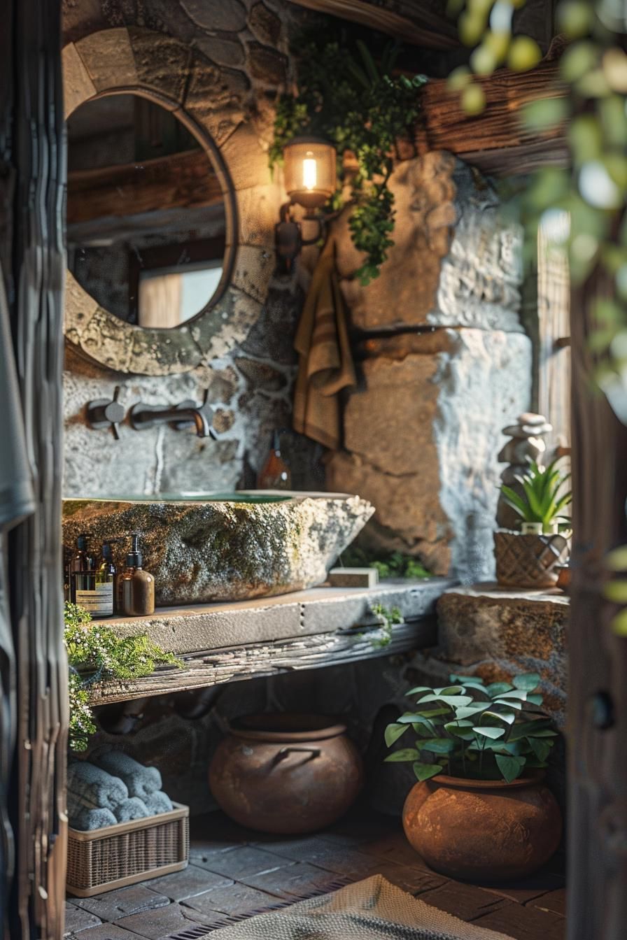 17. Natural Serenity: Stone Sink Charm-1