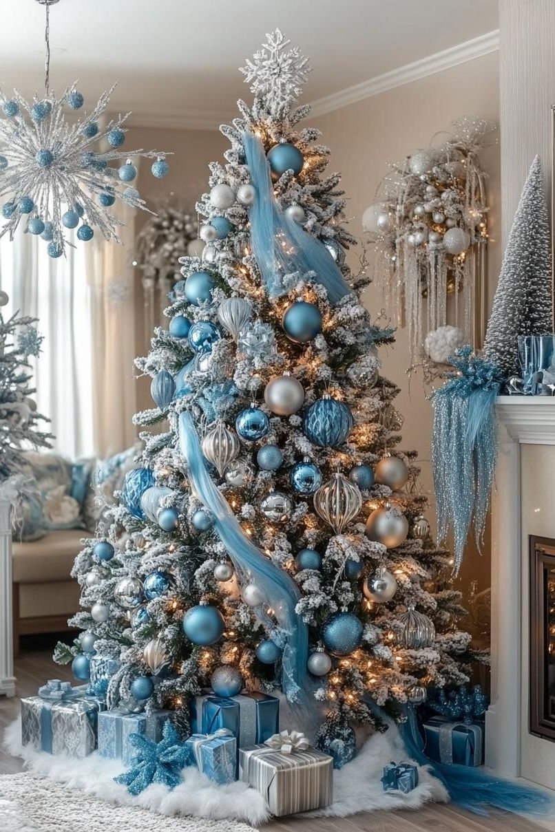 14. Blue & Silver Living Room Decor-0