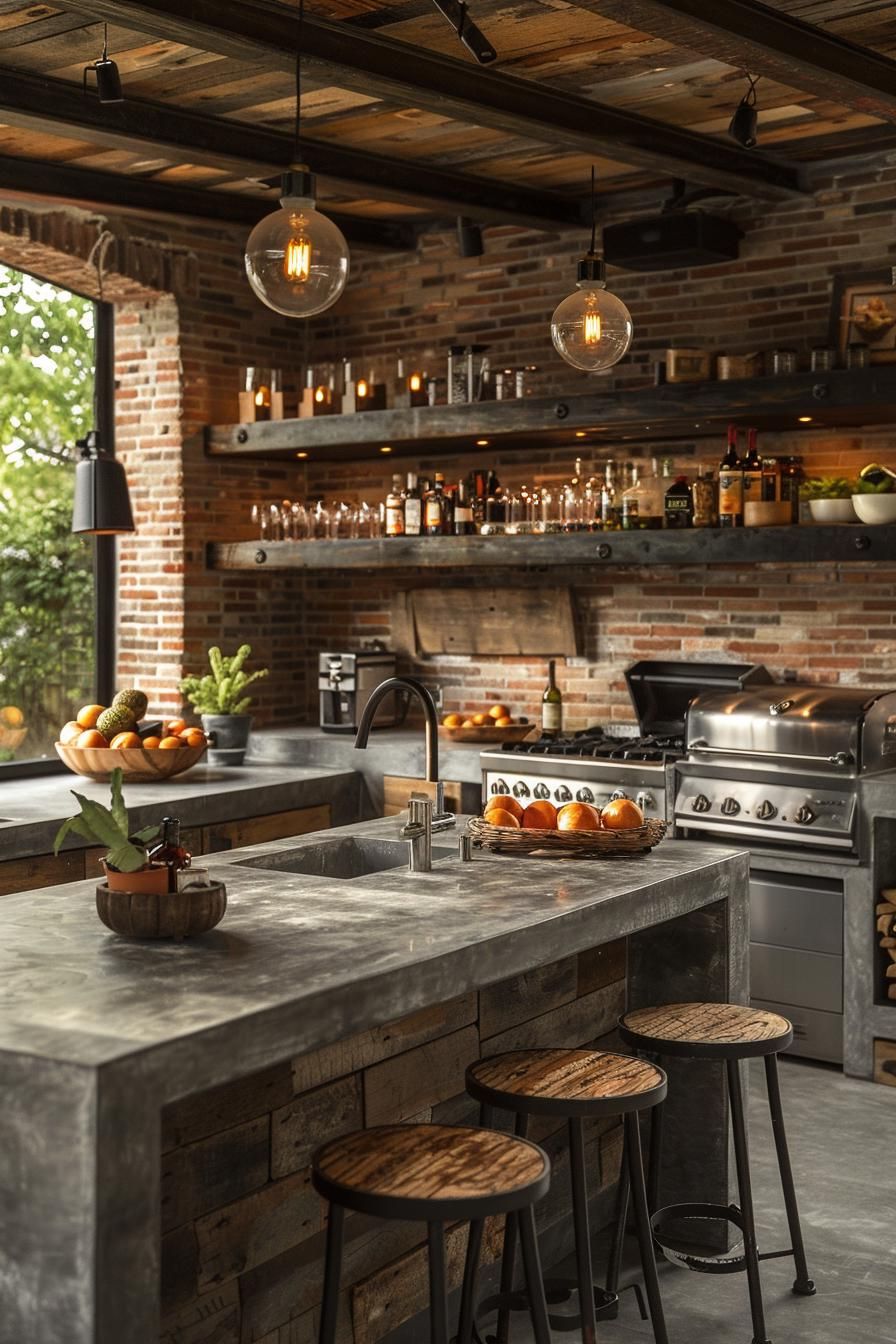 21 Stunning Outdoor Kitchen Patio Ideas (NEW) 37 13. Industrial Outdoor Kitchen Design Ideas-2