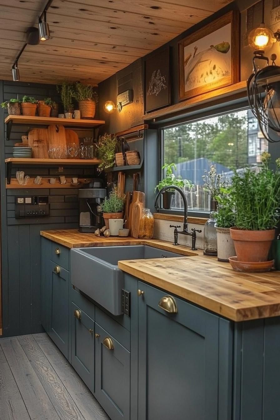18. Cozy Butcher Block Countertops for Apartments-2