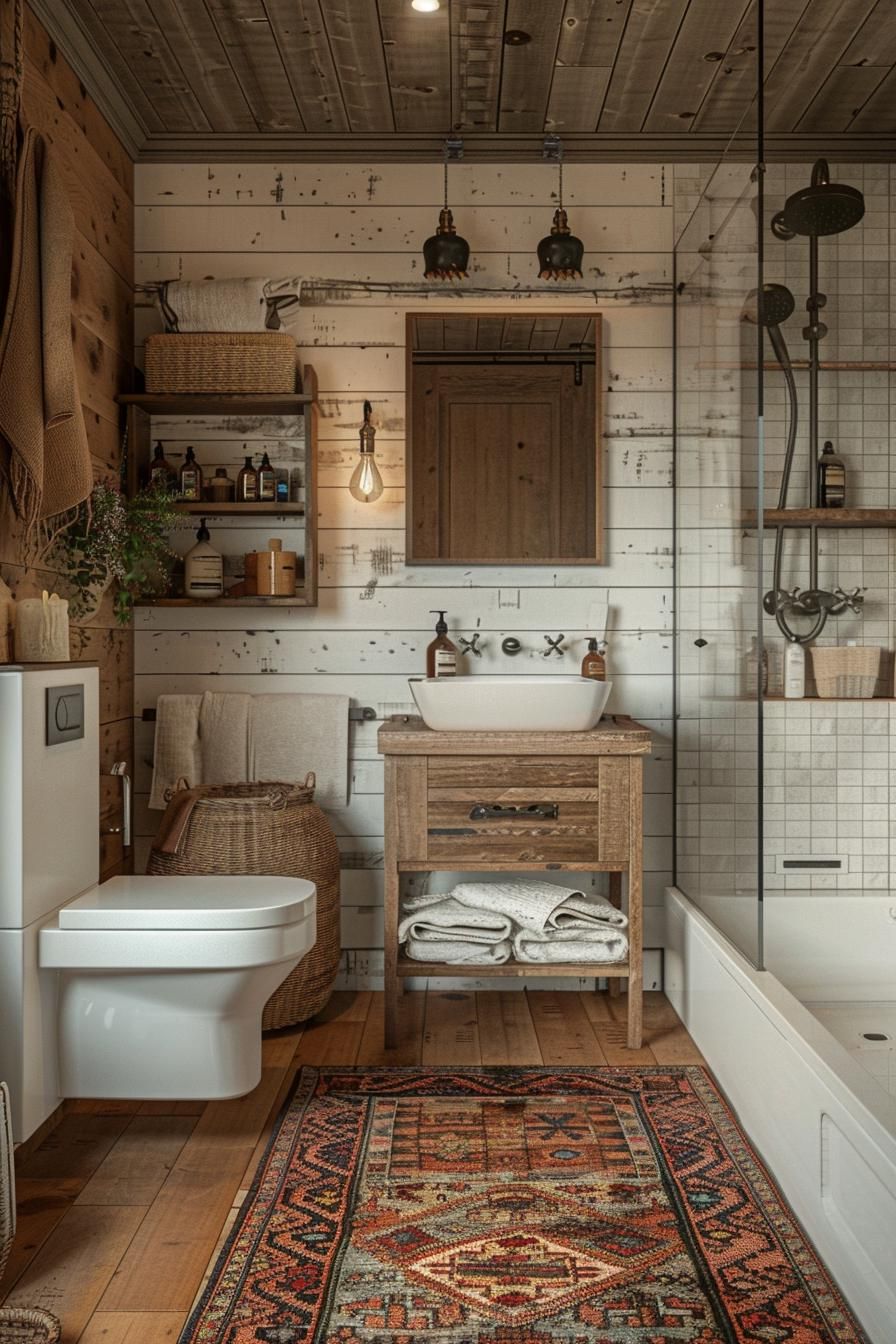 8. Boho Chic Shiplap Bathroom Inspo-0