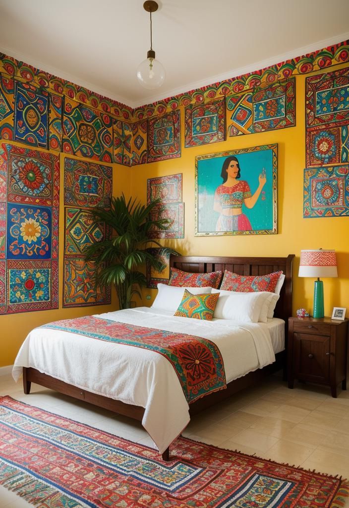 17. Vibrant Mexican Eclectic Bedroom-0