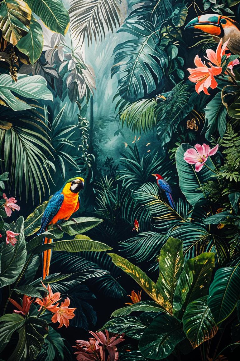 5. Lush Bathroom Wallpaper Selections-2