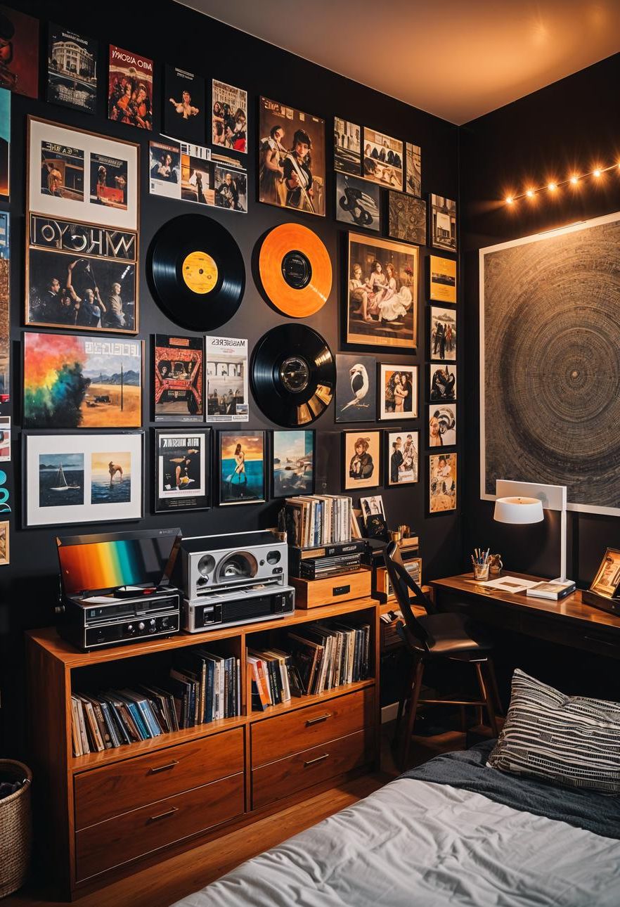 6. Vinyl Record Wall Display Ideas-2