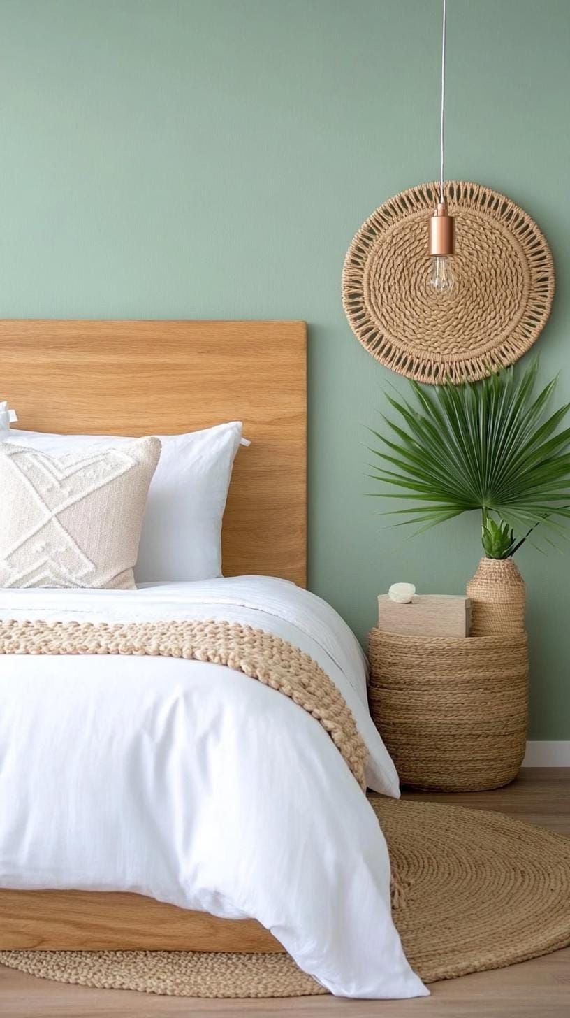 25 Trendy Sage Green Bedroom Ideas For 2025 66 20. Subtle earthy tones combined with sage green for a warm, grounding space-2