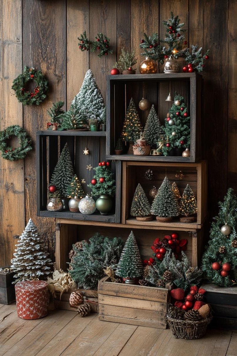 12. Rustic Christmas Crate Decor Ideas-1