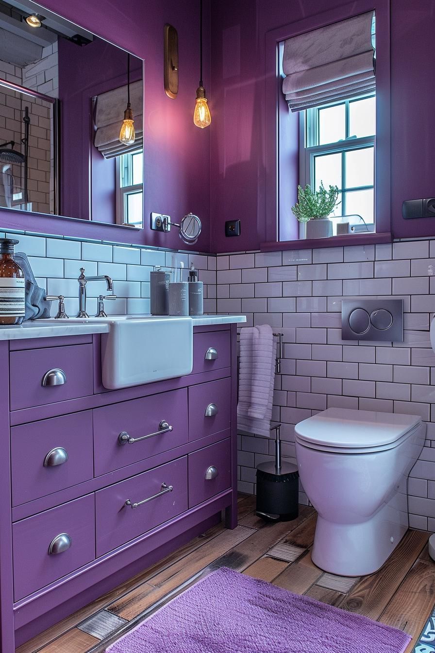 12. Vibrant Electric Violet Bathroom Inspiration-0