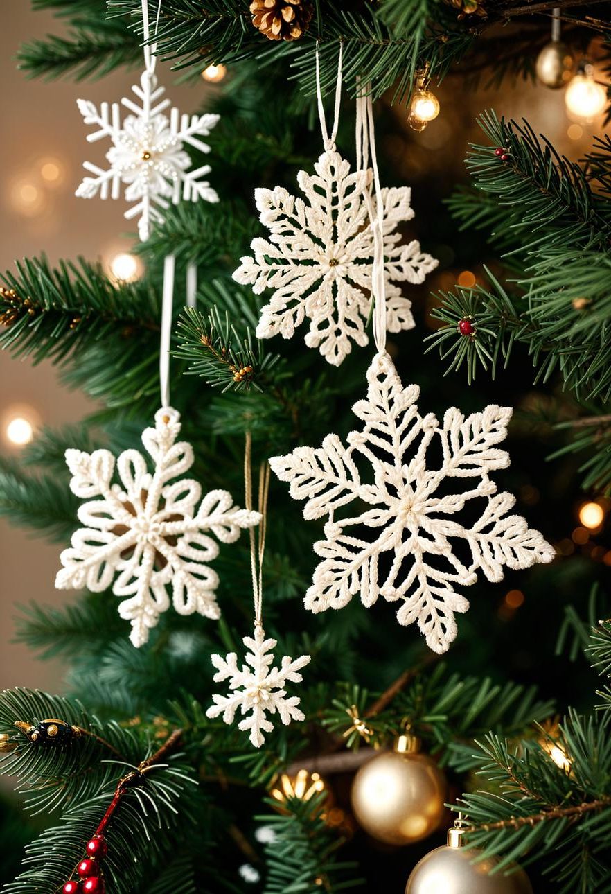 19 Unique Boho Christmas Decor Ideas 21 7. Boho Snowflake Ornaments-1