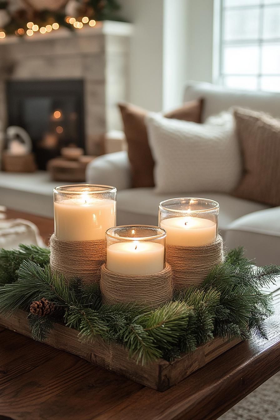 16. Rustic Twine-Wrapped Candle Decor-1