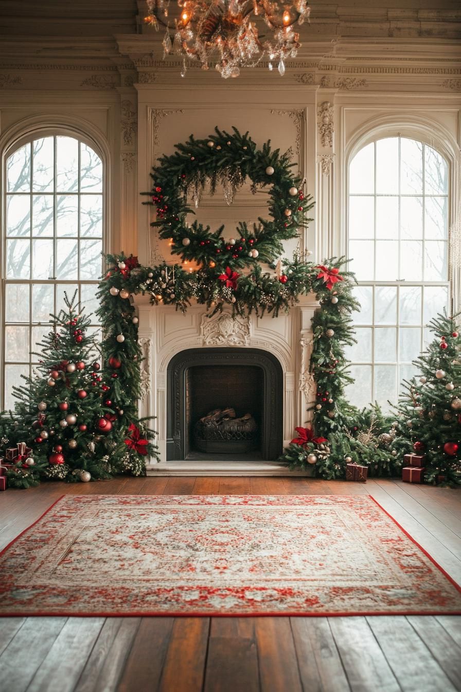 13. Festive Fireplace Garland Display-2