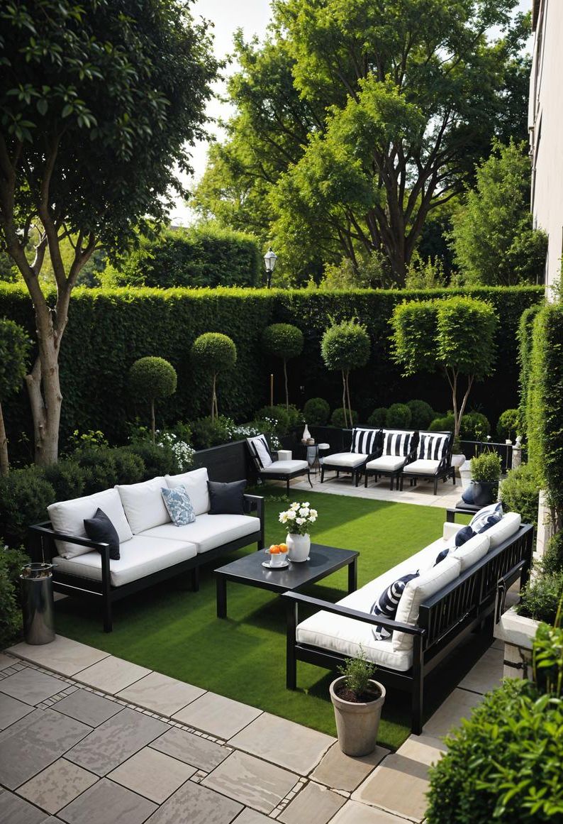 25 Stunning Small Garden Layout Ideas 54 23. Black-and-White Garden Design-2