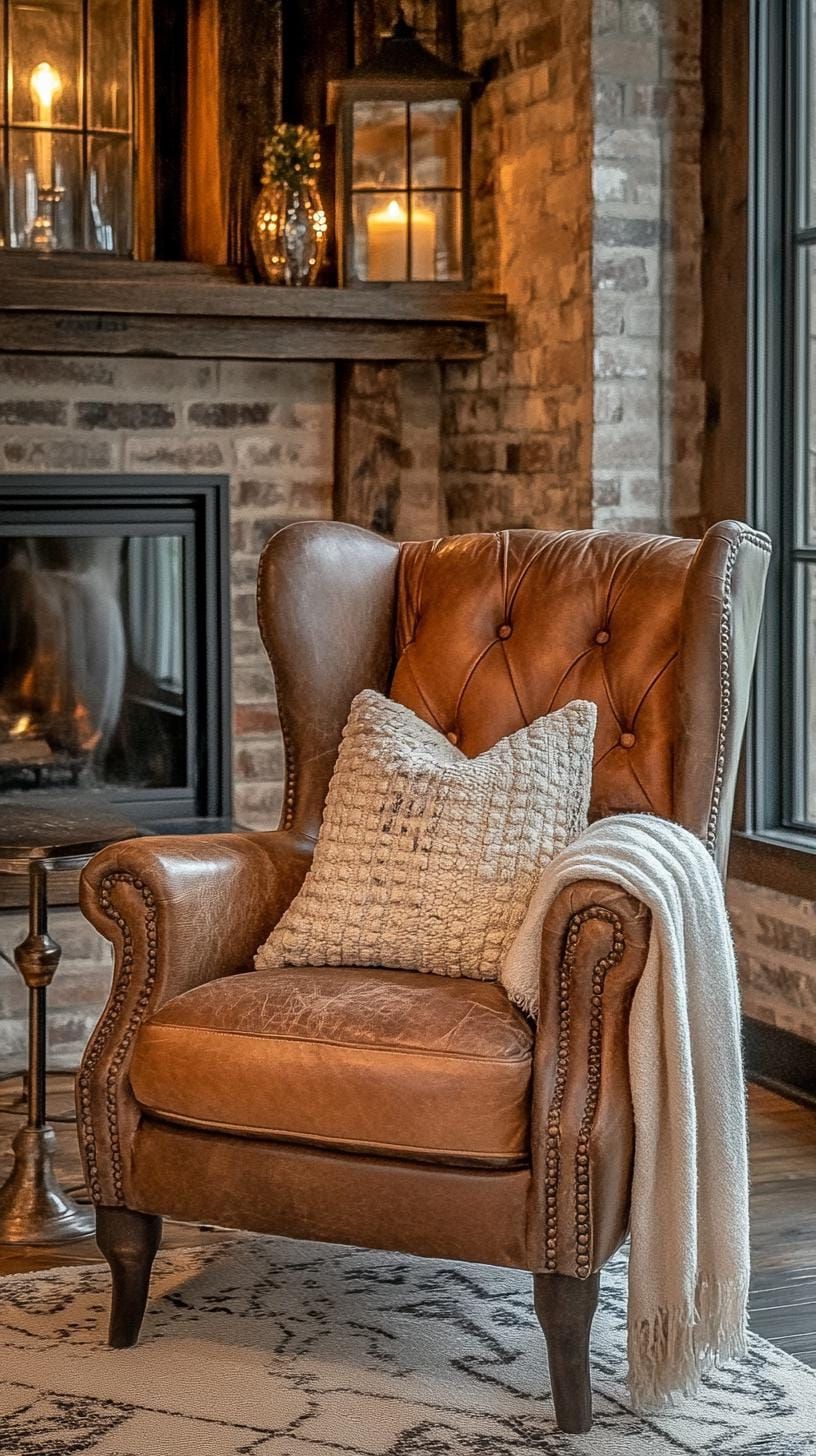 19 Cozy Moody Farmhouse Living Room Ideas That Wow 22 7. Farmhouse Reading Nook Styling-0